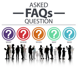 Frequently Asked Questions FAQ Problems Concept