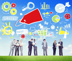 Business People Branding Strategy Team Discussion Concept
