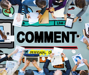 Obraz premium Comment Post Share Social Media Concept