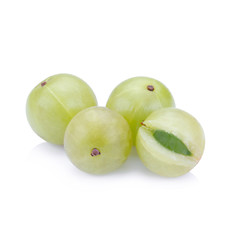 Indian gooseberries on white background