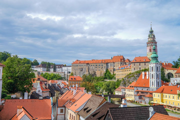 Beautiful view of the city of Cesky Krumlov, Czech Republic