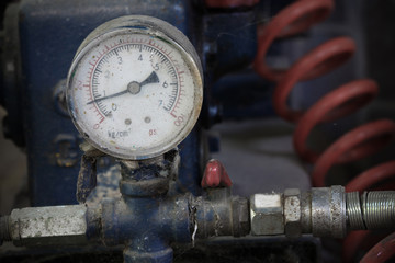 Pressure gauge, measuring instrument close up, Tools equipment for test or check condition of...