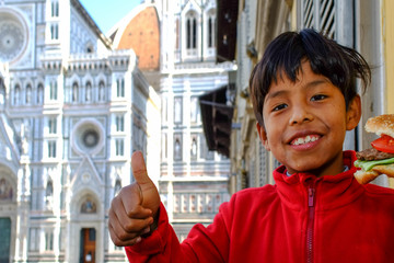 Male young child eating for Expo 2015