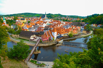 Fototapeta na wymiar Beautiful view of the city of Cesky Krumlov, Czech Republic