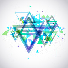 Abstract background triangle geometry polygon and element shape for poster and website decoration design, create by vector 