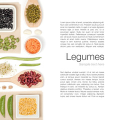 legumes on white background 