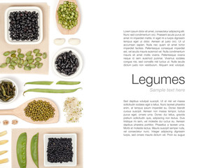 legumes on white background 