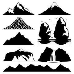 Mountain icons.