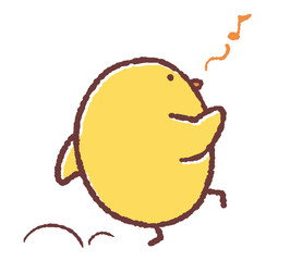 スキップするヒヨコ © TAMAGO POTATO