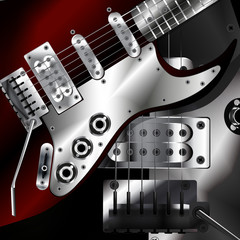 electric guitar closeup in dark colors
