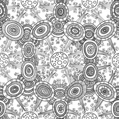 Vector fractal ethnic forest seamless pattern for halloween