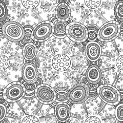 Vector fractal ethnic forest seamless pattern for halloween