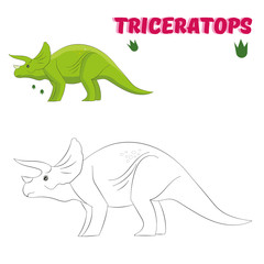 Educational game coloring book  dinosaur 