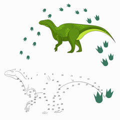 Educational game connect dots to draw dinosaur 