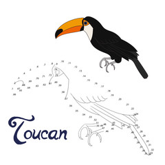 Educational game connect dots to draw toucan bird © Oleksandr Pokusai