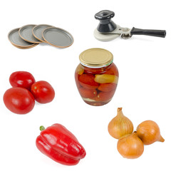 set for harvesting vegetables