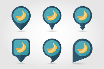 Banana mapping pins icons