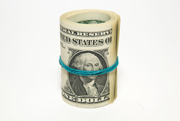 Banknotes US dollars related to the stack