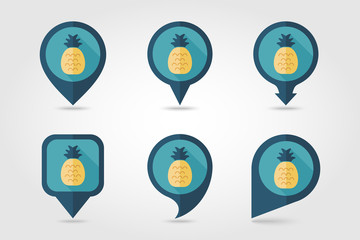 Pineapple mapping pins icons