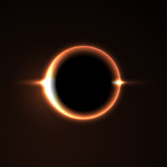 Black hole. Solar eclipse. Light. Vector Illustration
