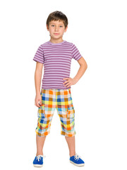 Cute boy in a striped shirt