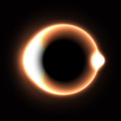 Black hole. Solar eclipse. Light. Vector Illustration