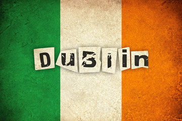 Obraz premium Ireland grunge flag with text
