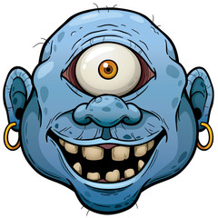 Vector illustration of Cartoon Monster face