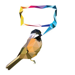 low poly bird frame vector