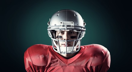 Composite image of portrait of determined sportsman