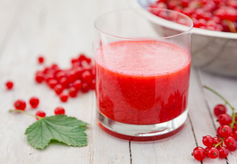 Fresh and healthy red currant smoothie