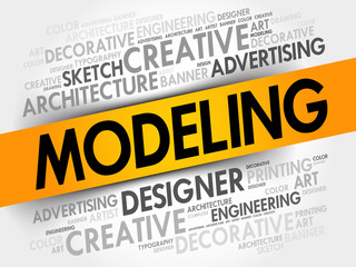 MODELING word cloud, business concept
