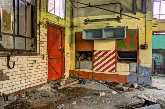 red door at the abandoned pit
