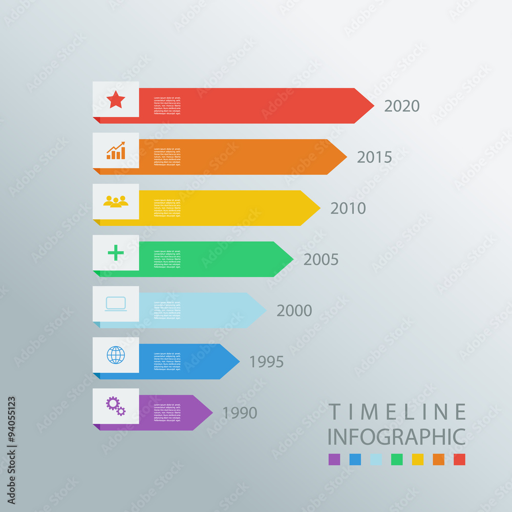 Poster Timeline infographic design template.Vector illustration for workflow layout, diagram, number options, web design.