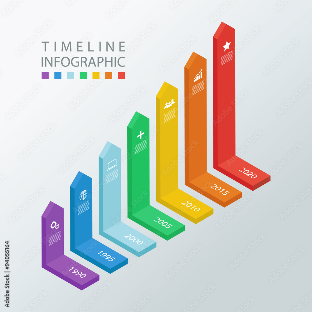 Poster isometric timeline infographic design template.vector illustration for workflow layout, diagram, num