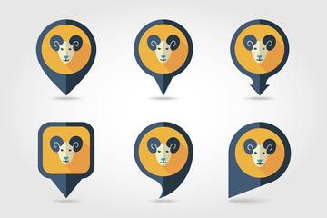 Sheep mapping pins icons