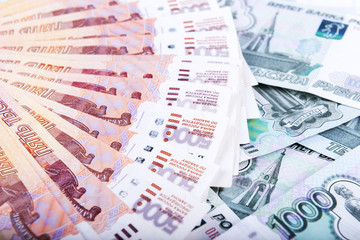 Russian rubles background