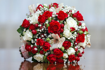 beautiful bridal bouquet at a wedding party
