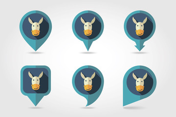 Donkey mapping pins icons