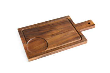 wooden cutting board isolated on white