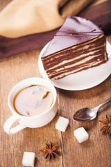 Fototapeta na wymiar tea with cake