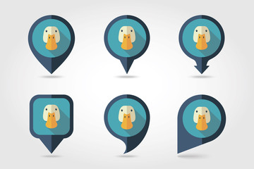 Duck mapping pins icons