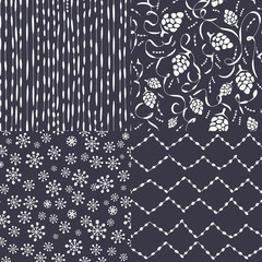 Set of abstract christmas patterns