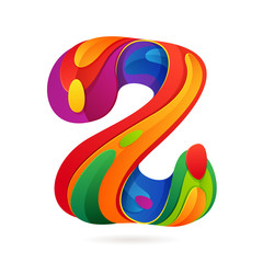 Z letter volume colorful logo with splash.