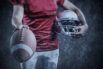 Composite image of mid section of sportsman