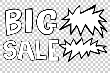 Hand Draw Sketch Big Sale, at Transparent Effect Background