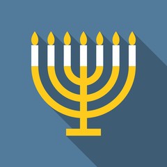 Vector menorah for Hanukkah, flat design