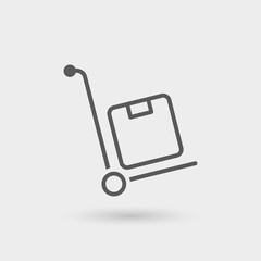 hand truck thin line icon