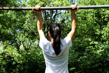 Fototapeta premium Sporty girl exercising