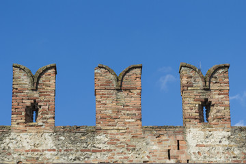 Fortified castle wall in italy